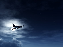 Plane In Flight At Night 2