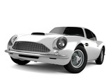 Fototapeta  - Silvery Classical Sports Car