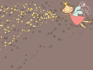 Canvas Print - sweet fairy and stars