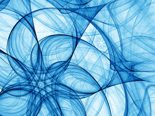 Wall Mural - abstract blue background with many smooth curves