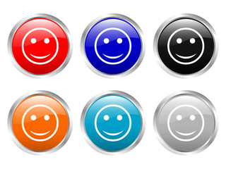 glossy buttons funny face