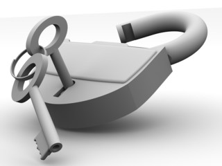 Poster - Padlock with keys