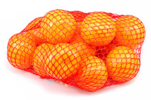Fresh Tangerines In A Netted Bag