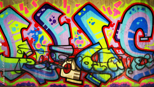 urban graffiti wall Canvas Print