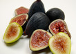 a mixed bunch of organic black mission and adriatic figs.