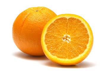 fresh two orange on white background