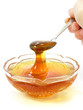 honey in a crystal saucer isolated object