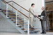 © carlosseller - Businessmen shaking hands on steps