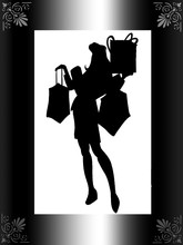 Women Shopper Framed