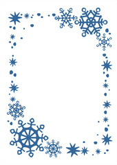 blue snow and stars border