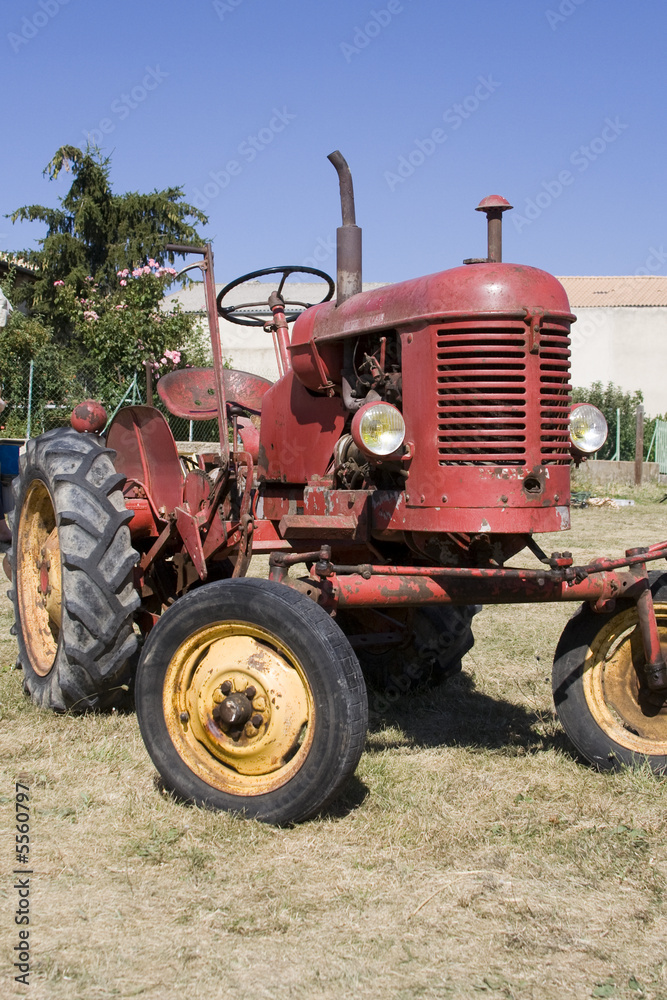 Poster "Ancien Tracteur Agricole" - Déco Murale Toile, Multi-couleurs, Sans Cadre
