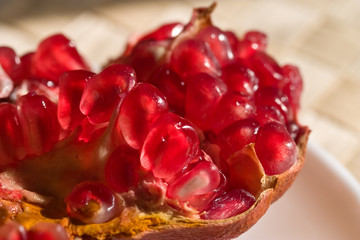 Wall Mural - close of fresh ripe and tasty pomegranate