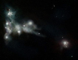 Wall Mural - digital created starfield with cosmic nebula