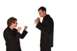 © Gert Vrey - Two business men fighting over a deal, isolated on white