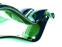 3d Green Glass Waves