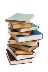 Stack of books isolated on the white