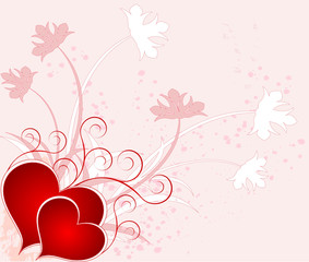 Sticker - Romantic background vector illustration