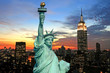 canvas print picture - The Statue of Liberty and New York City skyline