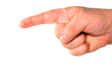 Hand  isolated on a white background.