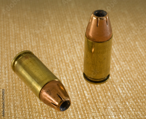 9 mm ammunition loaded with hollow point bullets Stock Photo | Adobe Stock