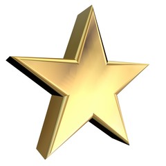 Wall Mural - gold 3d star side view