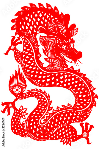 Naklejka dekoracyjna Paper cut dragon
