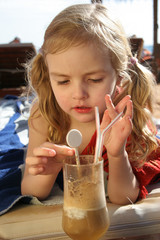 Poster - this is my drink! closeup girl drinking from glass