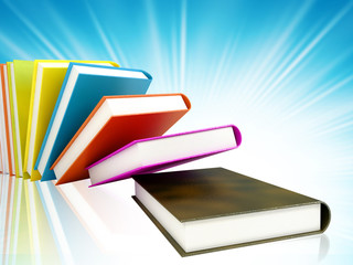 Wall Mural - colored books on abstract background