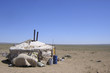 Yourte dans le désert de Gobi en Mongolie