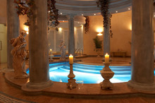 Spa With Roman Columns And Statues