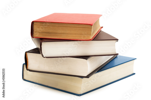 Fotografie, Obraz Four books isolated on the white background