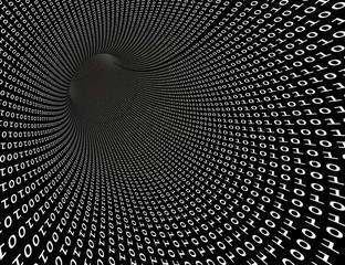 Poster - High-resolution 3d rendered binary tunnel