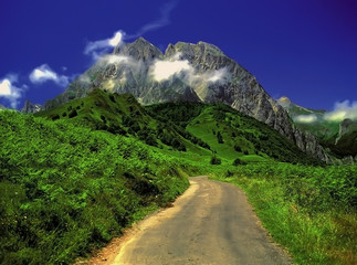 Sticker - The pyrenees on the france spain border 