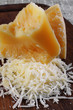 Dairy product parmesan cheese broken closeup view