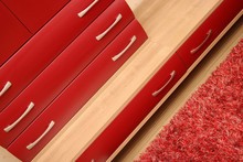 Details Of Red Drawer In Sitting-room, Wooden Interior