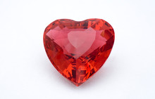 Red Crystal Heart On White Background