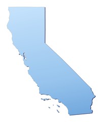 Wall Mural - California(USA) map filled with light blue gradient