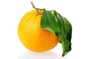 orange with leaf