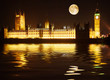 Westminster - houses of parliament reflected in the Thames at ni