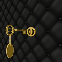 Retro Golden Key And Keyhole (high Resolution Image)