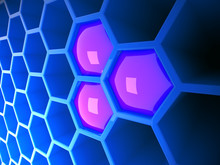 3d Blue Tech Honeycomb