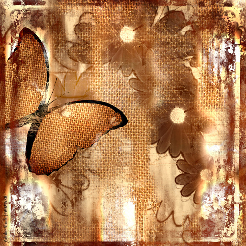 vintage background with butterfly
