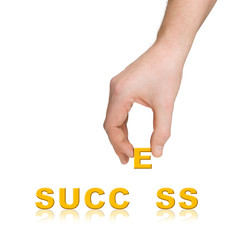 Canvas Print - Hand and word Success, business concept