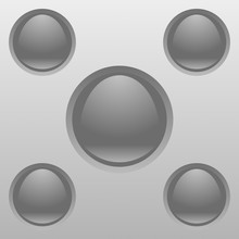 Five Grey Buttons On Steel Background