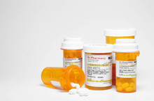Prescription Pills In Plastic Medicine Bottles.