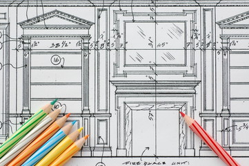 Interior design details drawings