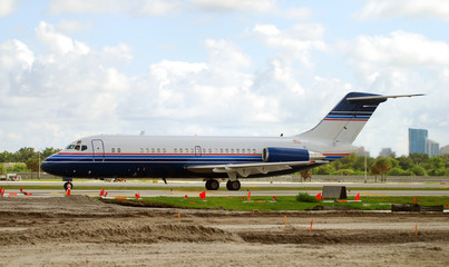 Poster - Passenger airplane ready for takeoff