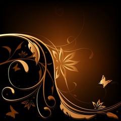 Brown-Orange Floral background