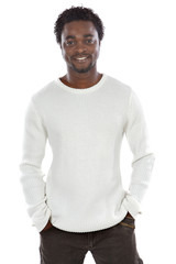 Canvas Print - Attractive african man a over white background