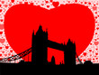 Tower Bridge London with hearts